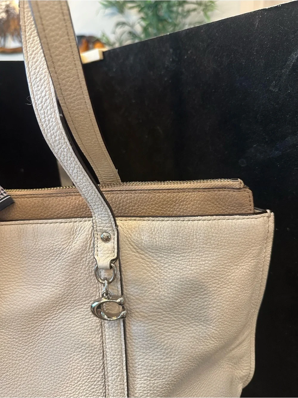 Coach  #223 “May “Tote BagCream Pebbled Leather Tote